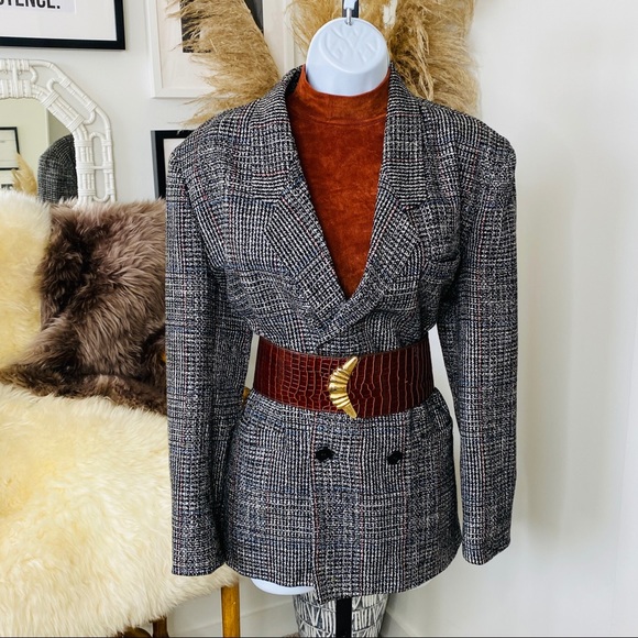 Black & White Oversized Versatile Wear Tweed Blazer Jacket - Picture 7 of 12